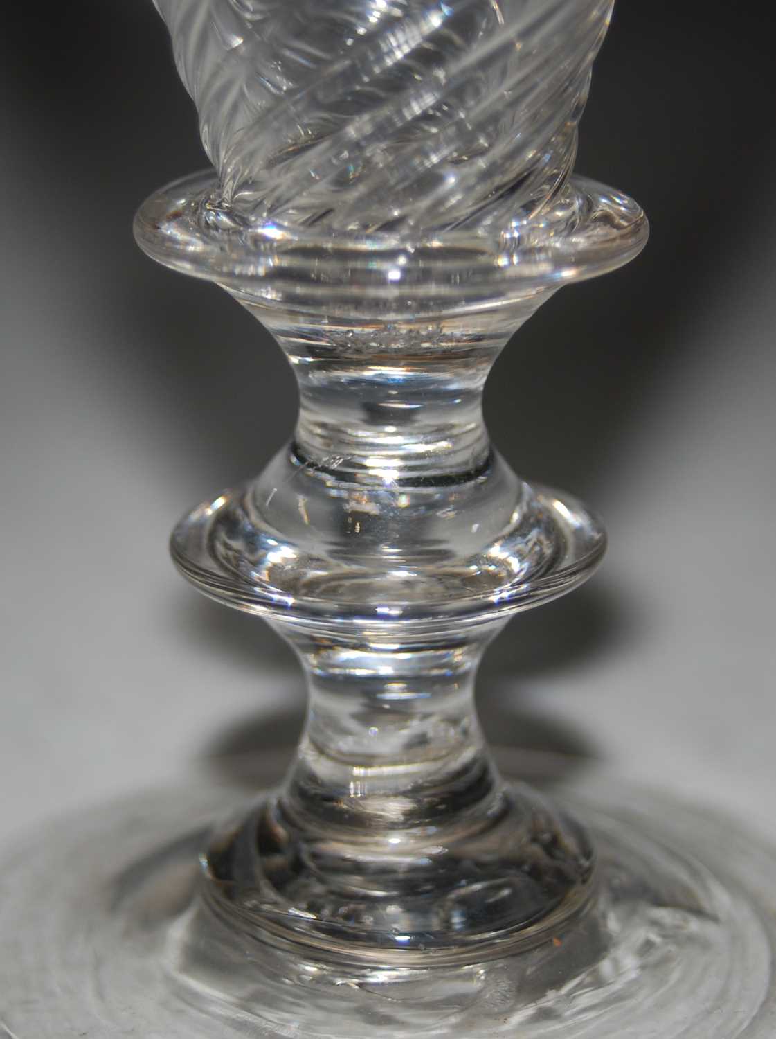A late 18th/ early 19th century Wrythen ale glass, 13cm high. - Image 2 of 3