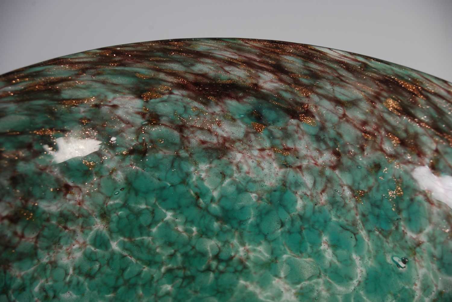 A Monart vase, probably shape PG, mottled black and green with gold-coloured inclusions, 19.5cm - Image 5 of 6