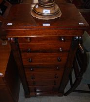 A late 19th / early 20th century rosewood Wellington chest of small proportions, 108cm high.