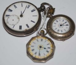 A 19th century London silver cased pocket watch, Adam Burdess, Coventry, No. 1794, with black and