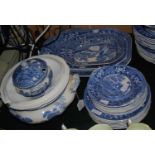 A collection of Copeland 'SpodesTower' pattern blue and white transfer printed dinner ware,