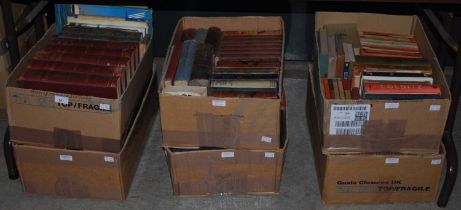 Six boxes of assorted books to include the works of Burns, various Penguin books, the works of