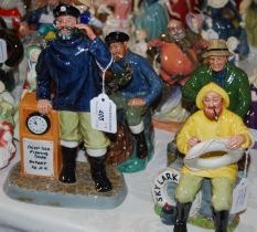 A group of four Royal Doulton male figures comprising 'The Lobster Man' HN2317, 'All Aboard' HN2940,