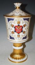 A Spode limited-edition York Minster chalice 1972, No. 117 of 200 with original certificate, 31cm