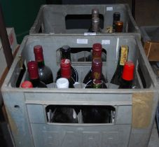 A collection of nineteen assorted wines, ports, beers, etc, comprising two bottles of Château la