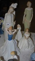 A group of six Royal Doulton lady figures comprising 'Wistful' HN3664, 'Enigma' HN3110, 'Christmas