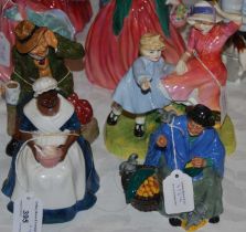 A group of four Royal Doulton figures comprising 'Royal Governor's Cook' HN2233, 'Tuppence a Bag'