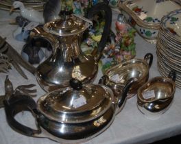 A four-piece EPNS tea set.