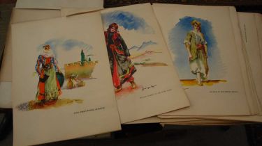 A book of Lebanese and Syrian costumes, containing multiple coloured plates.