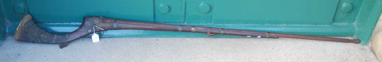 A late 19th / early 20th century Persian style musket, with lever action trigger.