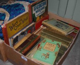 A boxed of mixed childrens and other novels to include two examples of 'Alice's Adventures in
