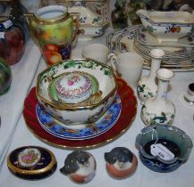 A group of mixed ceramics to include a Limoges trinket box, a Limoges transfer printed plate, two