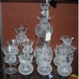 A collection of Edinburgh Crystal thistle-shaped glassware.