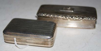 Two antique silver snuff boxes comprising; a George III silver snuff box, Birmingham 1804, makers