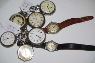 A collection of vintage wristwatches and pocket watches to include a gentlemans 'Spearhead'