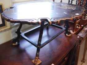 A group of three pieces of occasional furniture comprising an early 20th century oak drop-leaf,