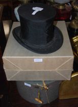 A vinatge opera top hat by 'Scott & Co. Hatters to His Majesty and the Royal Family, 1 Old Bond