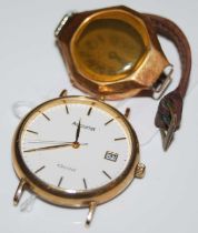 A vintage 18ct gold cased Westend Watch Co. wristwatch with black Arabic numeral dial and subsidiary