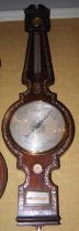 A 19th century rosewood and mother of pearl inlaid barometer, J. Davies, Chester with silvered