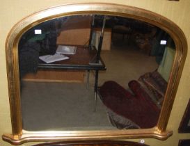 A gilt framed overmantle mirror, 74cm x 101cm.