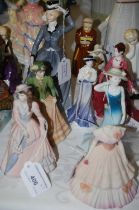 A group of six Coalport lady figures comprising 'Beau Monde Charlotte', 'Beau Monde Tamara', 'Beau