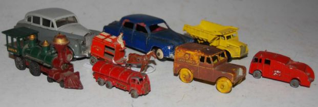 A collection of vintage toy cars to include Dinky Toys Rolls Royce Silver Wraith, Dinky Toys