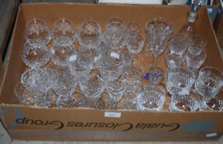 A box of assorted glassware.