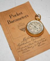A vintage compensated for temperature pocket barometer, No.G1033, James Lucking & Co, Birmingham,
