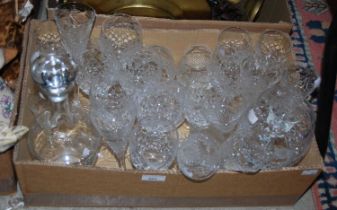 A box of assorted glassware.