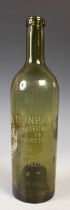 A vintage Dunbar's Aerated Waters 14 Maryfield, Edinburgh green glass bottle, 30cm high.