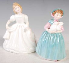 Two Royal Doulton figures, 'Amanda HN2996' and 'Bunny HN2214'.