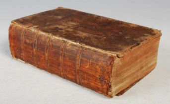 An 18th century leather bound Holy Bible containing the Old Testament and The New, translated out of