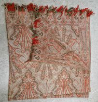 A late 19th/ early 20th century double sided paisley pattern shawl, approx. 184cm x 162cm.