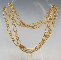 A yellow metal necklace, Erwin Pearl.