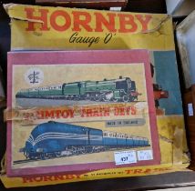 A boxed Brimtoy trainset, the contents comprising 'Cock O' The North' locomotive and tendor with