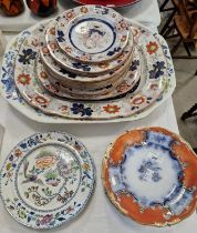 A group of antique ceramics to include a Real Ironstone China part dinner set, two Davenport stone