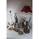 Collection of lamps to include Anglepoise and a ships lantern
