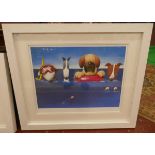 Doug Hyde L/E print - Doggy Paddle 243 of 395 with COA verso - Approx image size: 56cm x 48cm