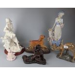 Collection of ceramic figurines to include Coalport, Karlsruhe etc