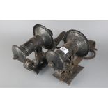 Pair wrought iron wall sconces