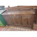 Antique oak 18thC coffer with candle box - Approx size: W: 139cm D: 47cm H: 75cm