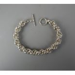 Heavy silver rope bracelet
