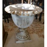 Victorian cast iron pedestal planter - Approx height: 52cm