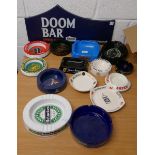 Quantity of pub ashtrays with Doom Bar pub sign