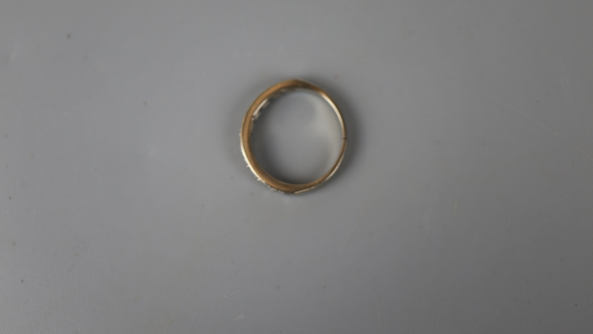 18ct gold ½ hoop diamond eternity ring - Size: M - Bild 3 aus 3