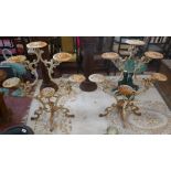 Pair of cast iron 6 branch plant stands - Approx height: 99cm