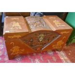 Chinese camphor wood carved box - Approx size: W: 93cm D: 46cm H: 50cm
