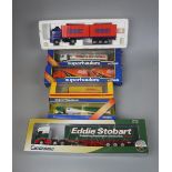 Collection of boxed die cast model trucks to include Corgi Super Haulers and Eddie Stobart