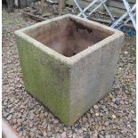 Square stone planter