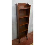 Oak open book shelves